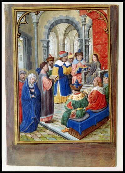Ritrovamento di Gesù bambino nel tempio da Simon Bening
